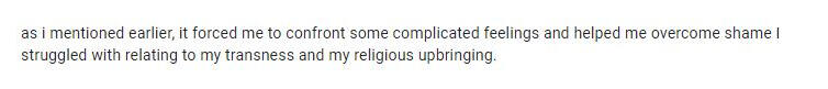 -Response 61 (Rural Ohio, Lesbian Trans Female, Raised Revelation Baptist, Unsure/Spiritual)